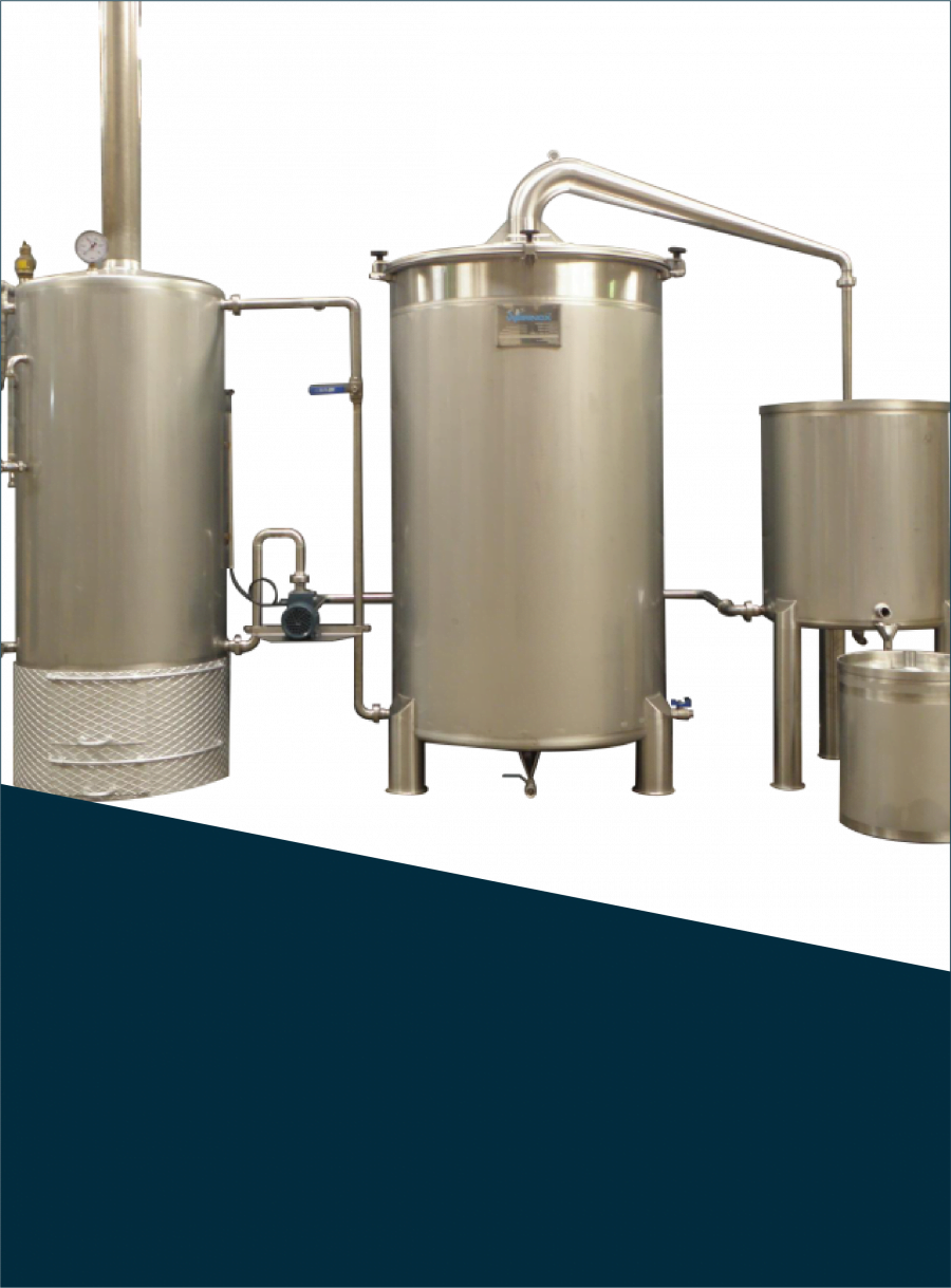 Máquina de destilación compactas en acero inox