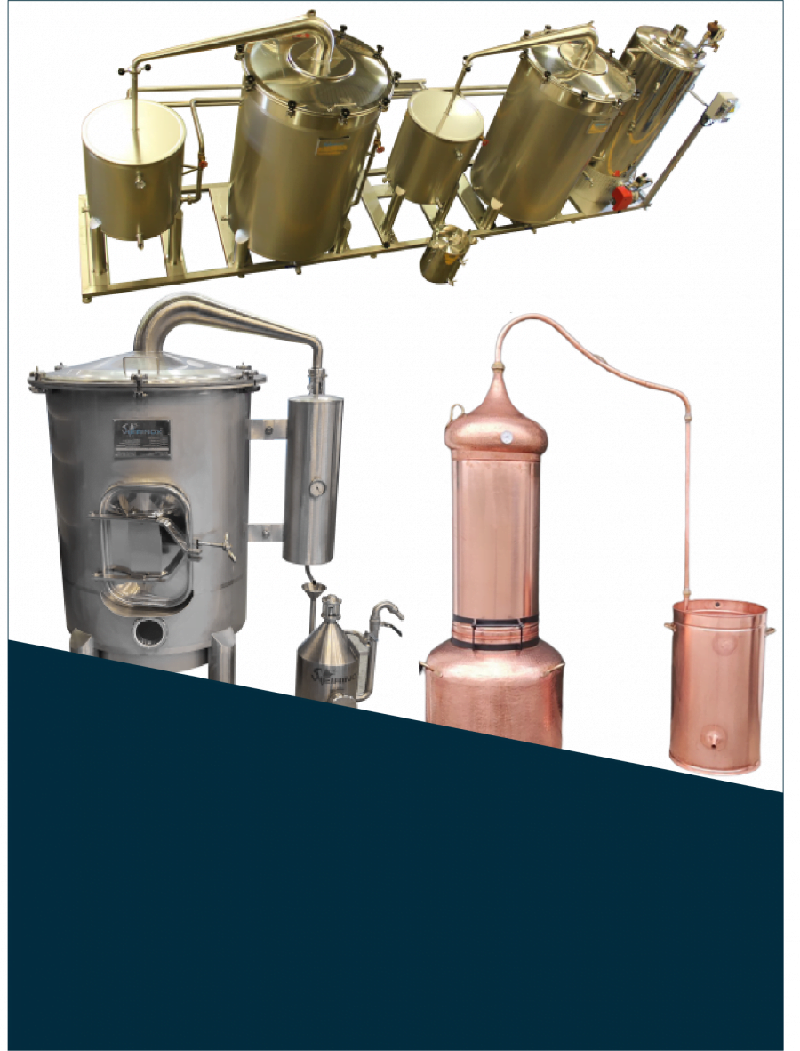 Alambiques y maquinas de destilación para aceites esenciales